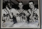 Hank Aaron / Warren Spahn / Eddie Mathews Signed 8x10 Autographed 8x10-GAI (Milwaukee Braves)