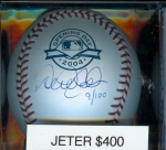 Autographed Baseball Derek Jeter Steiner (New York Yankees)