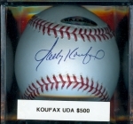 Autographed Baseball Sandy Koufax UDA (Los Angeles Dodgers)