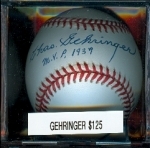 Autographed Baseball Charles Gehringer-MVP 1939 (Detroit Tigers)