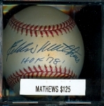 Autographed Baseball Eddie Mathews-HOF 78-GAI (Milwaukee Braves)