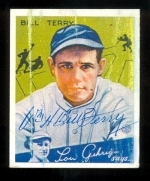 Bill Terry Autographed Reprint Card (New York Giants)