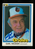 Earl Weaver Autographed Card (Baltimore Orioles)