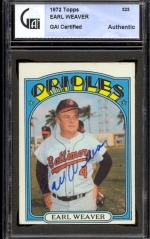 Earl Weaver Autographed Card (Baltimore Orioles)