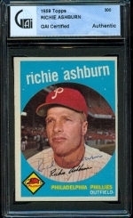Richie Ashburn Autographed Card (Philadelphia Phillies)