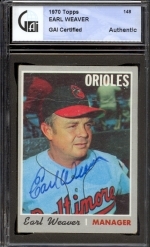 Earl Weaver Autographed Card (Baltimore Orioles)