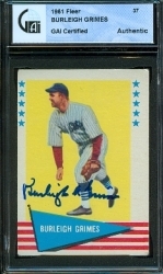 Burleigh Grimes Autographed Card (Chicago Cubs)