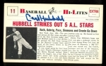 Carl Hubbell Autographed Card (New York Giants)