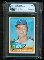 Don Drysdale Autographed Card (Los Angeles Dodgers)