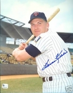 Harmon Killebrew In Action Autographed Card (Minnesota Twins)