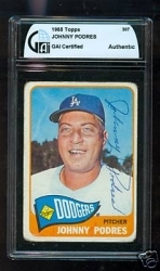 Johnny Podres Autographed Card (Los Angeles Dodgers)