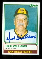 Dick Williams Autographed Card (San Diego Padres)