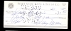 Wiley Moore Signed Check (New York Yankees)